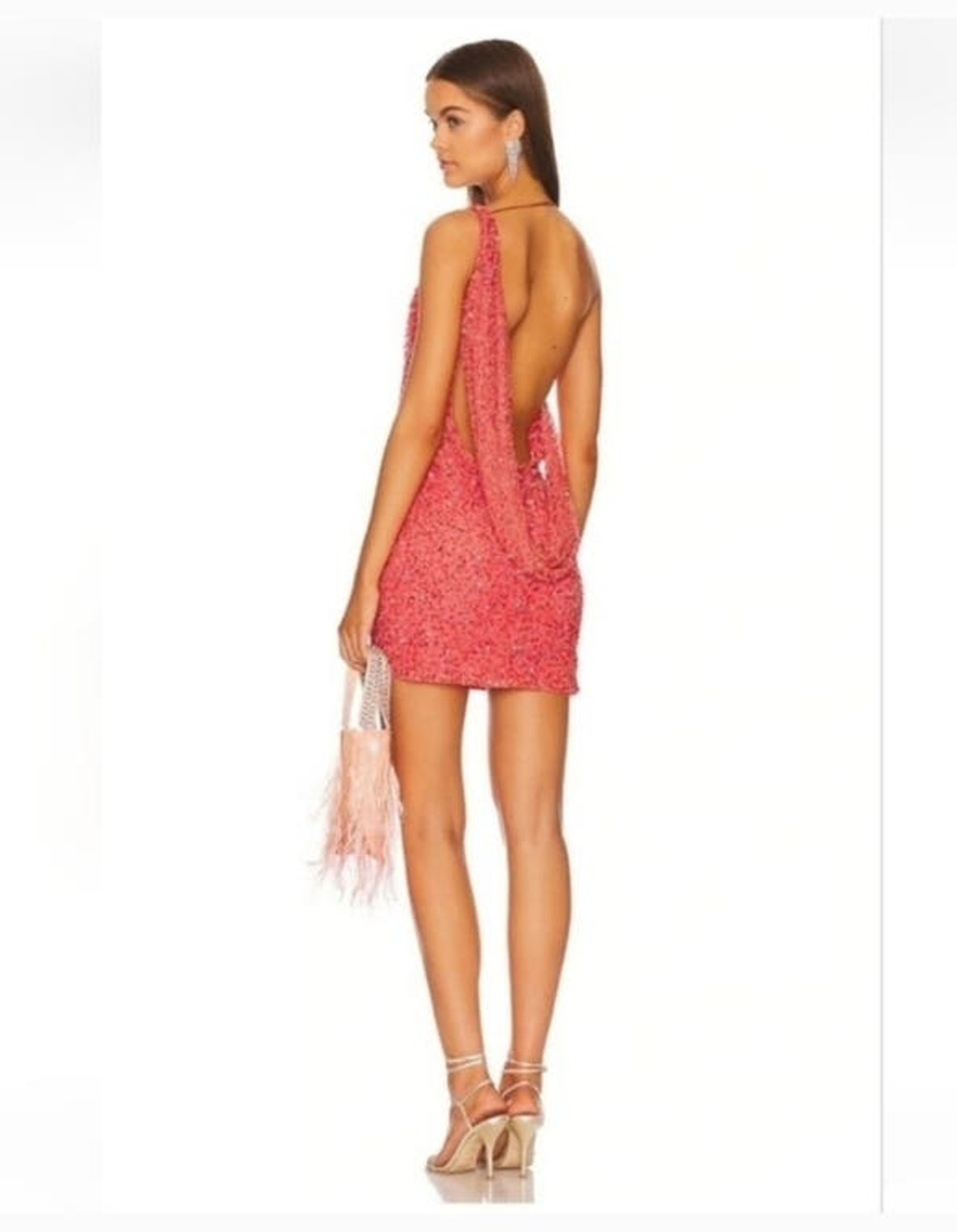 Retrofete Esme Dress in Calypso Coral Sequin Beaded Medium NWT Sleeveless